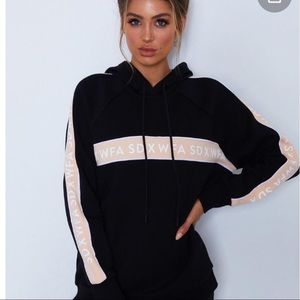 Sarah’s Day X White Fox Active sweatshirt in black and pink